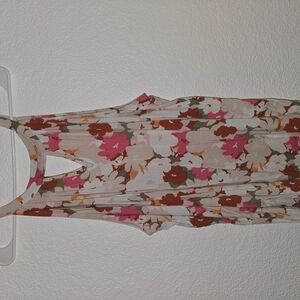 Market And Spruce Sleeveless Floral Top With Like Pink Backing